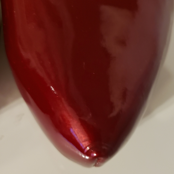 Aldo Patent Leather Candy Apple Red Shark Toe High Heel Shiny Classic Women S-9 - Picture 5 of 8